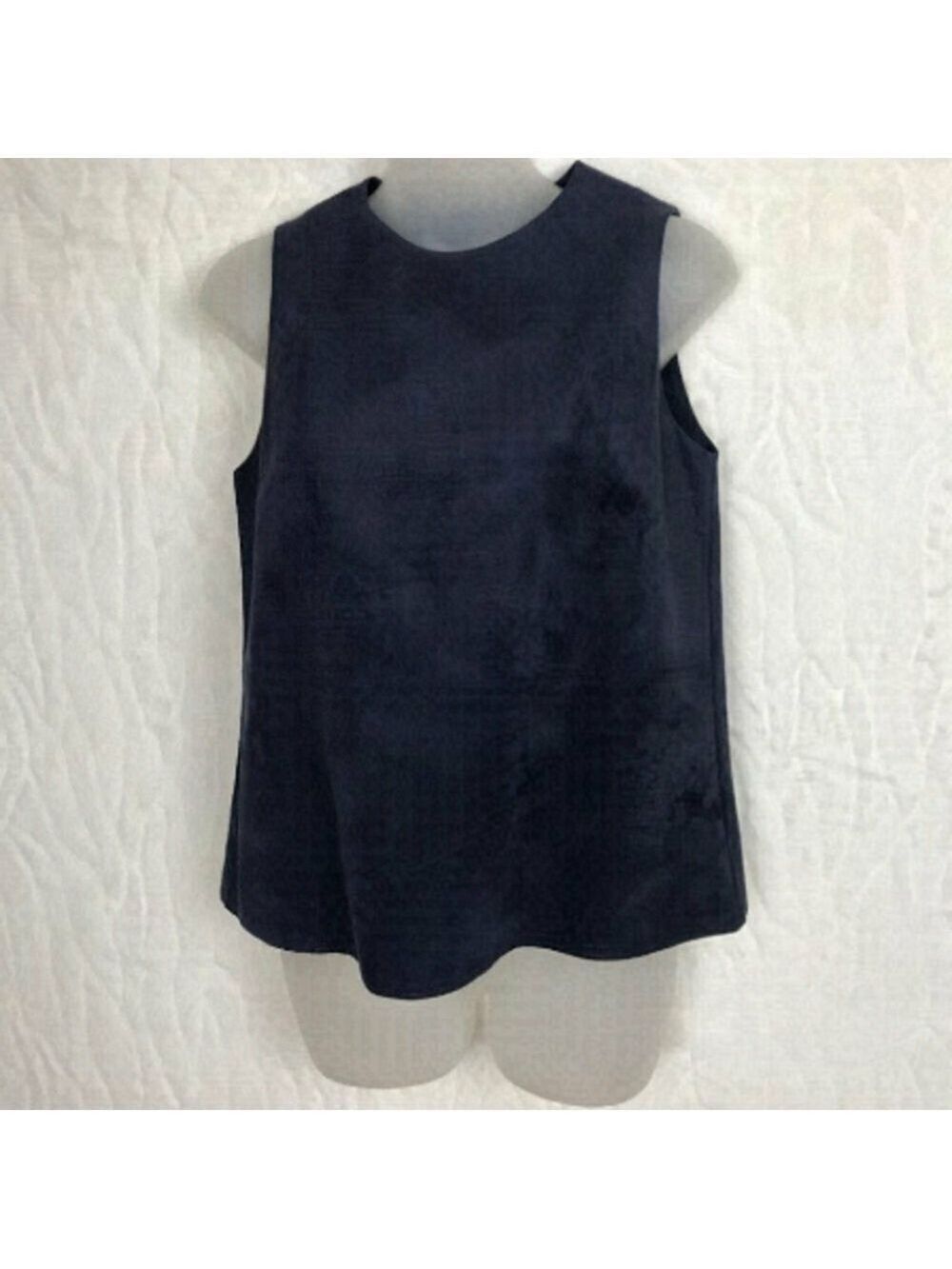 Babaton Navy Blue Faux Suede Sleeveless Top Size  XS